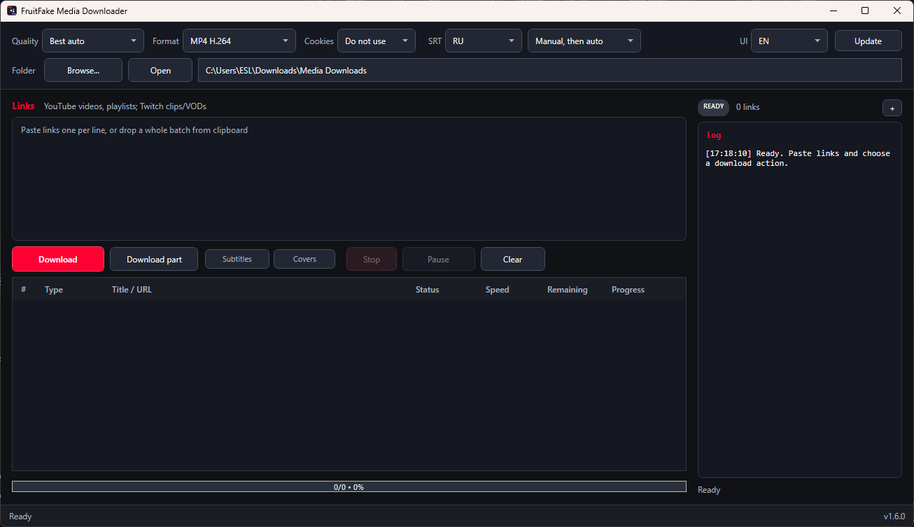 FruitFake Media Downloader interface preview